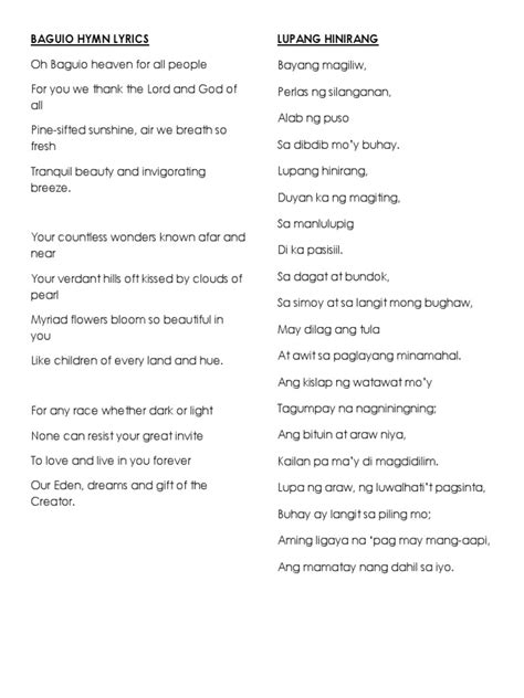 oh hail bayugan city lyrics|Baguio Hymn Lyrics .